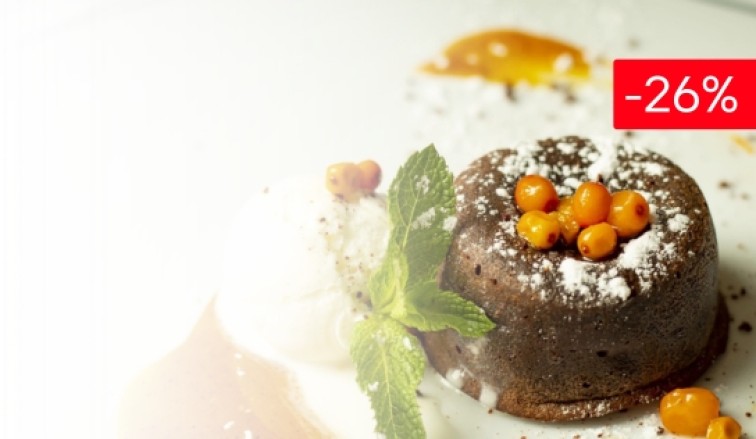 3 ruokalajin<br>illallinen kahdelle